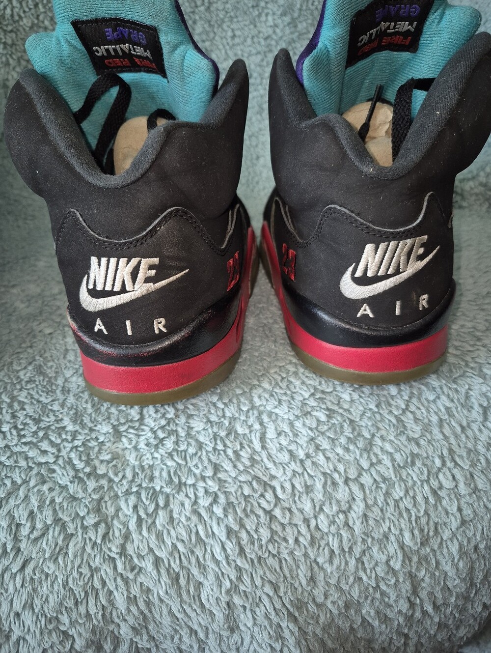 Nike Air Jordan Men’s Black/Purple Athletic Sneakers - Picture 4 of 7